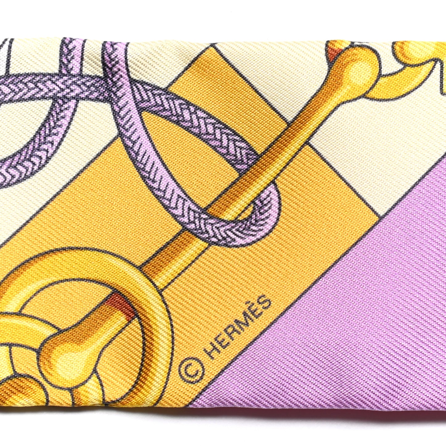 Silk Cliquetis Twilly Bouton D'Or Mauve