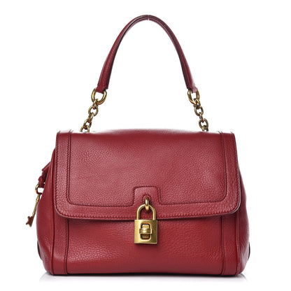 Dolce & Gabbana Calfskin Padlock Shoulder Bag Red 1 of 13