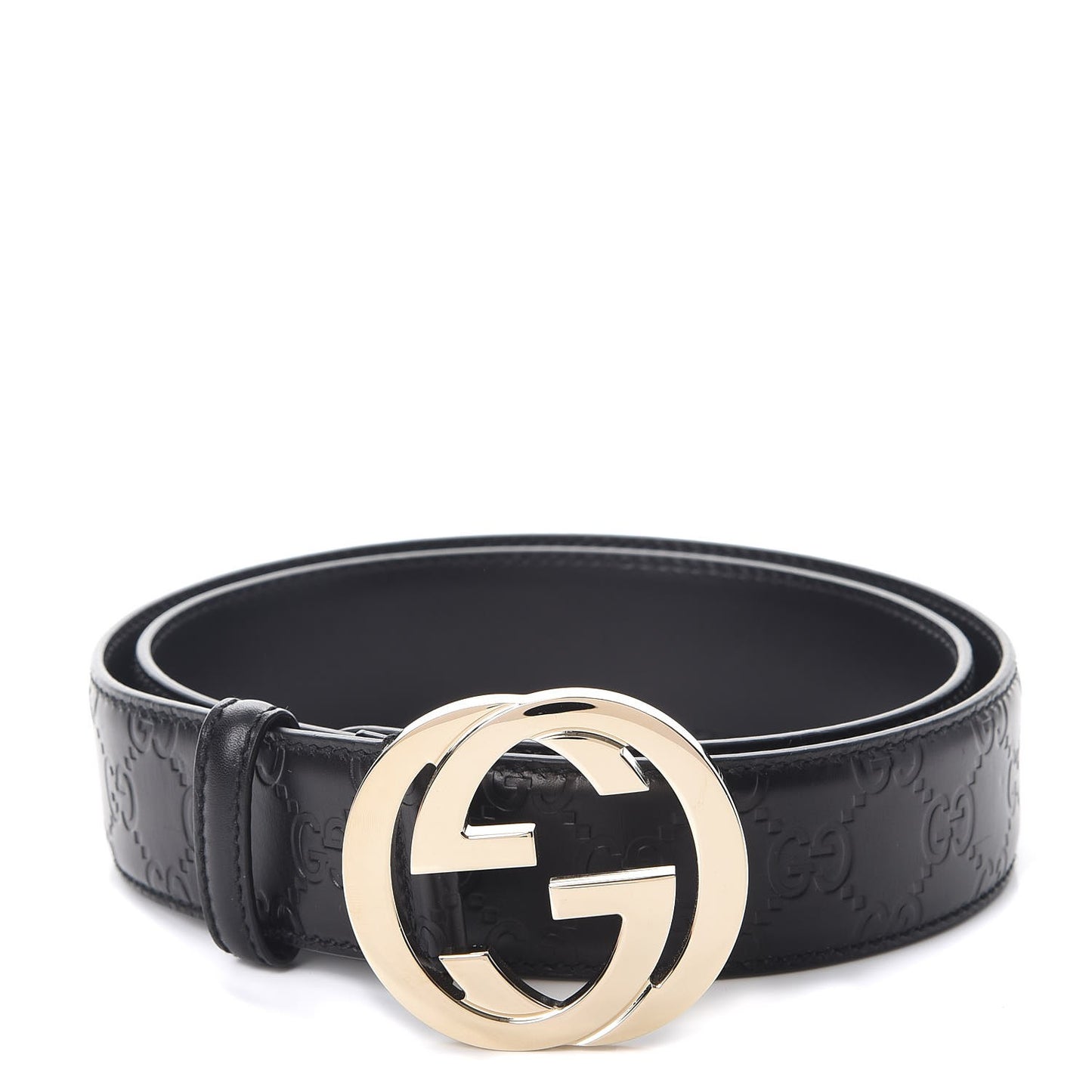 Guccissima Interlocking G Belt 95 38 Black