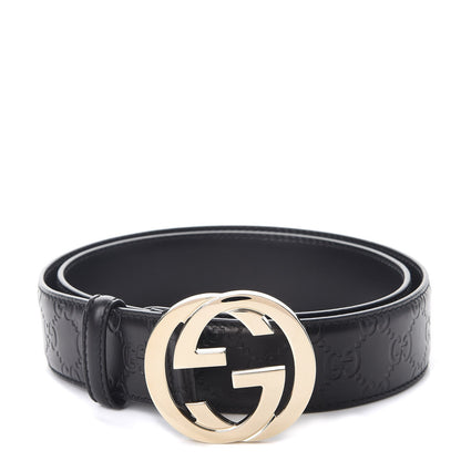 Gucci Guccissima Interlocking G Belt 95 38 Black 1 of 7
