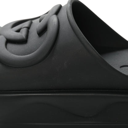 Gucci Soft Rubber Mens Interlocking G Platform 42mm Slide Sandals 8 Black 8 of 10