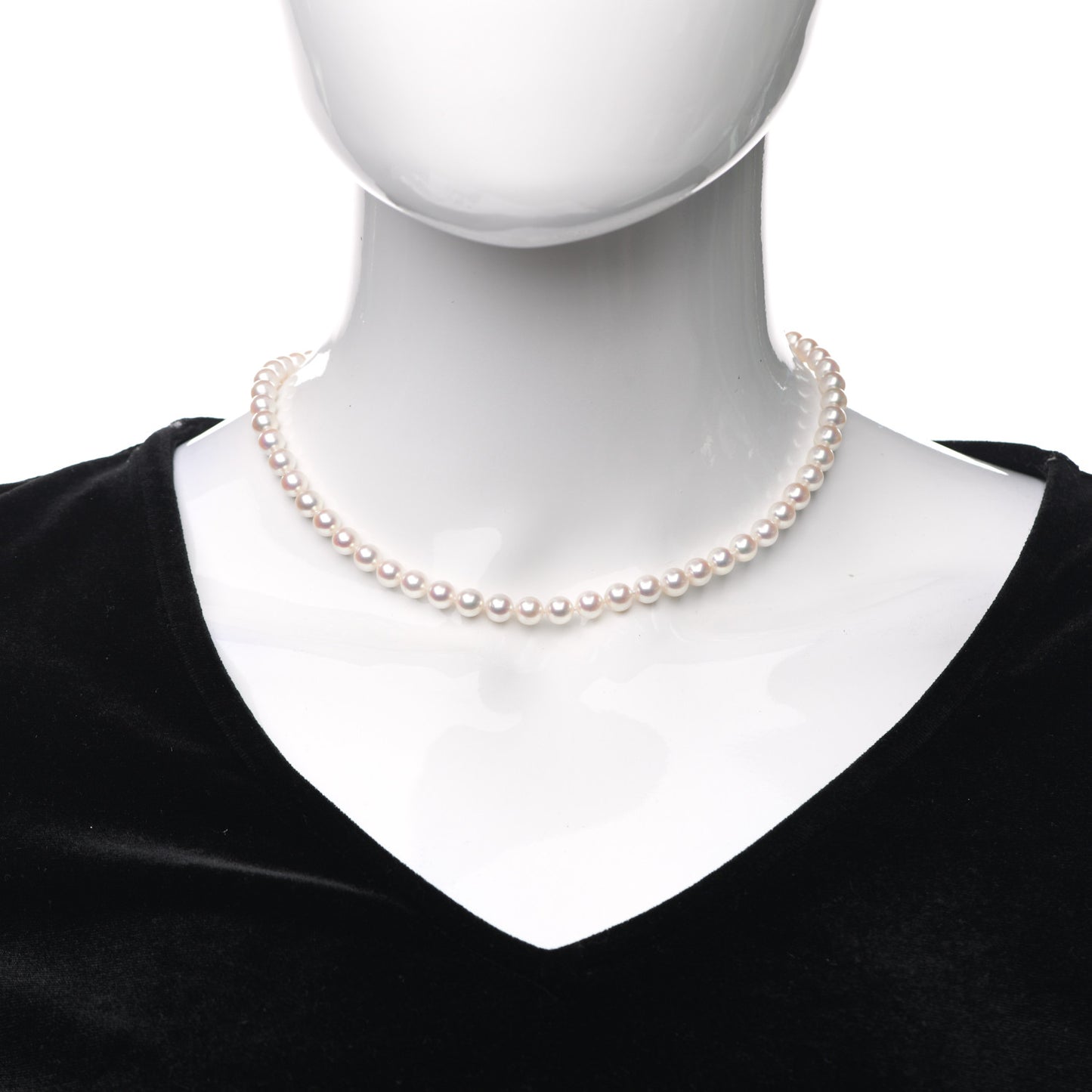 18K Yellow Gold Akoya Pearl 6-6.5mm Strand Necklace 16"