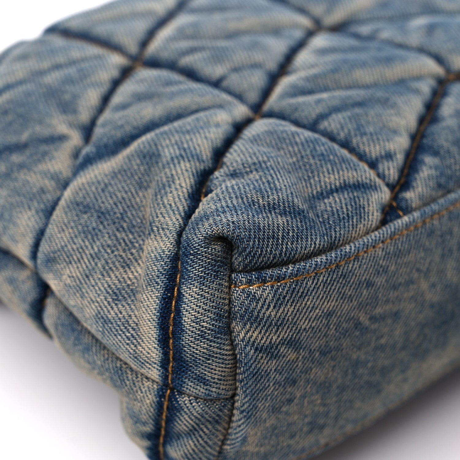 Saint Laurent Denim Quilted Toy Loulou Puffer Monogram Chain Satchel Blue Cinnamon 10 of 12
