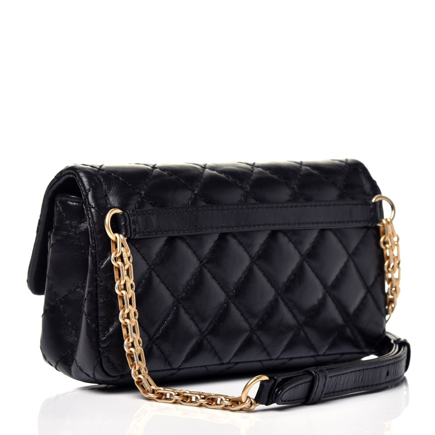 Chanel Aged Calfskin Quilted 2.55 Reissue Chain Waist Bag Black 3 of 9