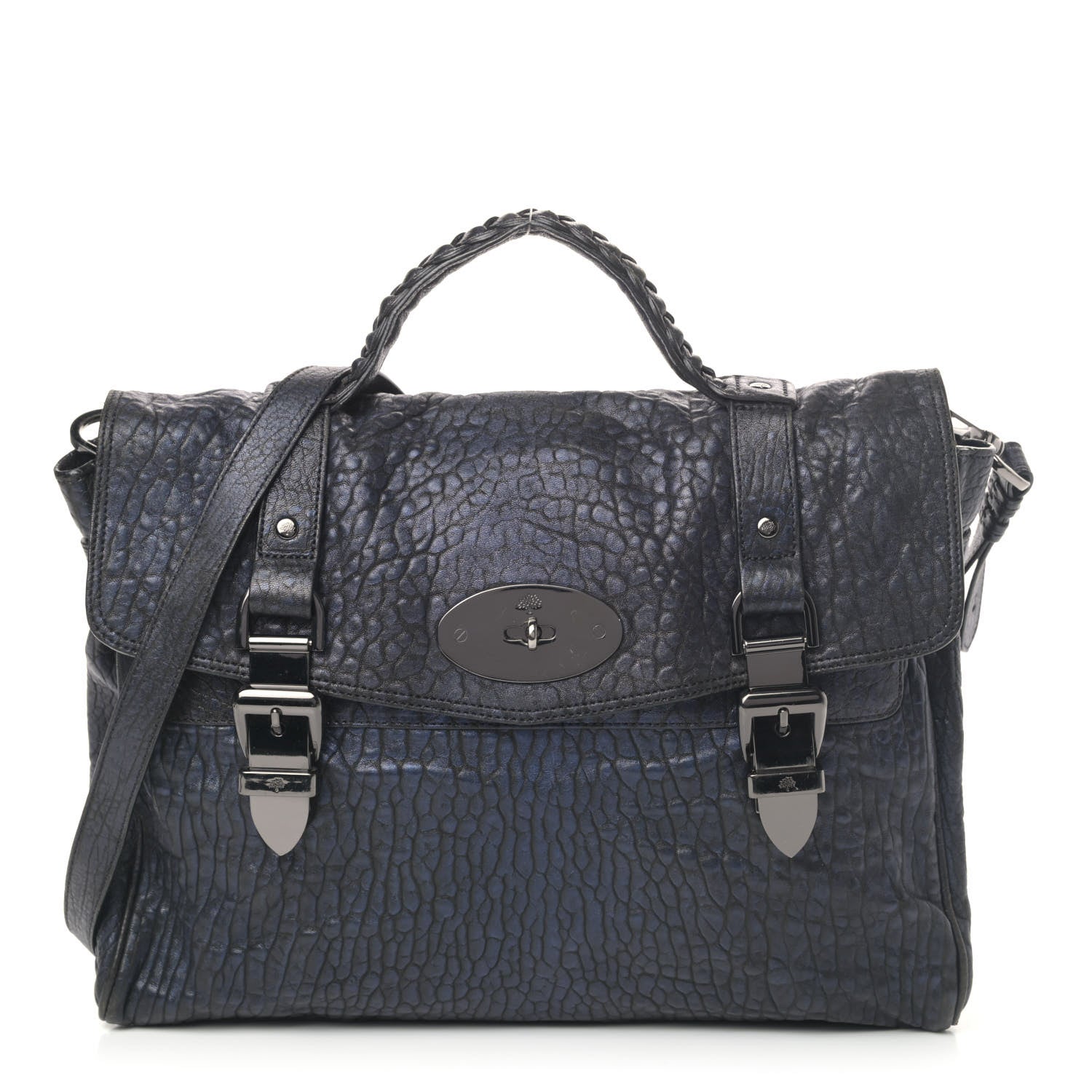 Mulberry Metallic Shrunken Calfskin Medium Alexa Midnight Blue 1 of 8