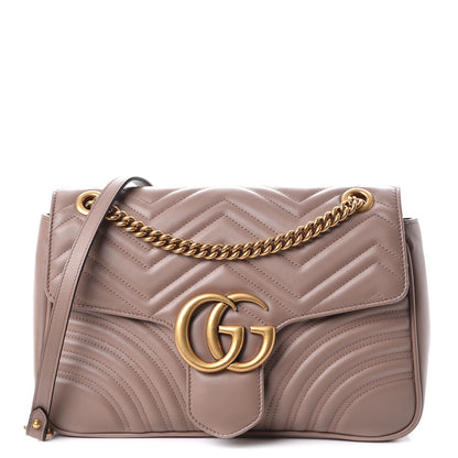 Gucci Calfskin Matelasse Medium GG Marmont Shoulder Bag Porcelain Rose 1 of 8
