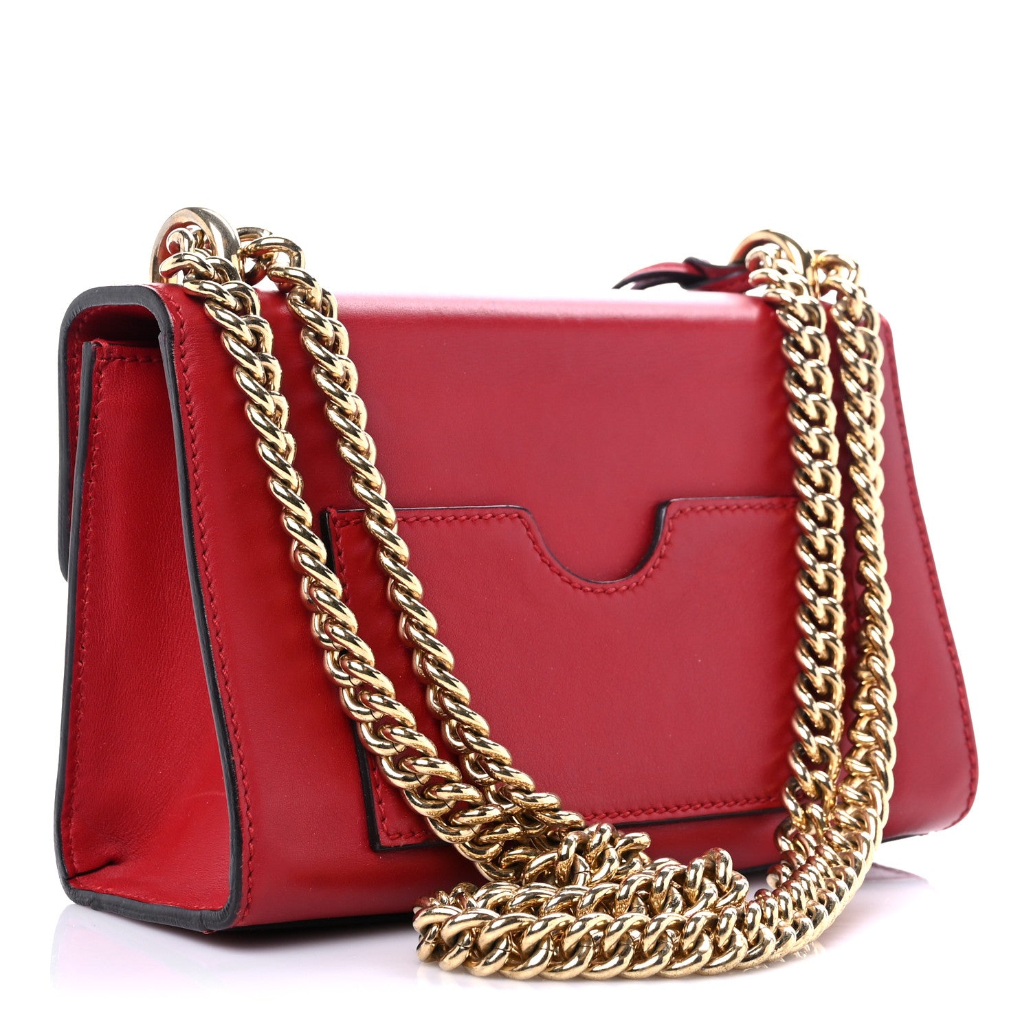 Gucci Calfskin Small Padlock Shoulder Bag Hibiscus Red 2 of 15