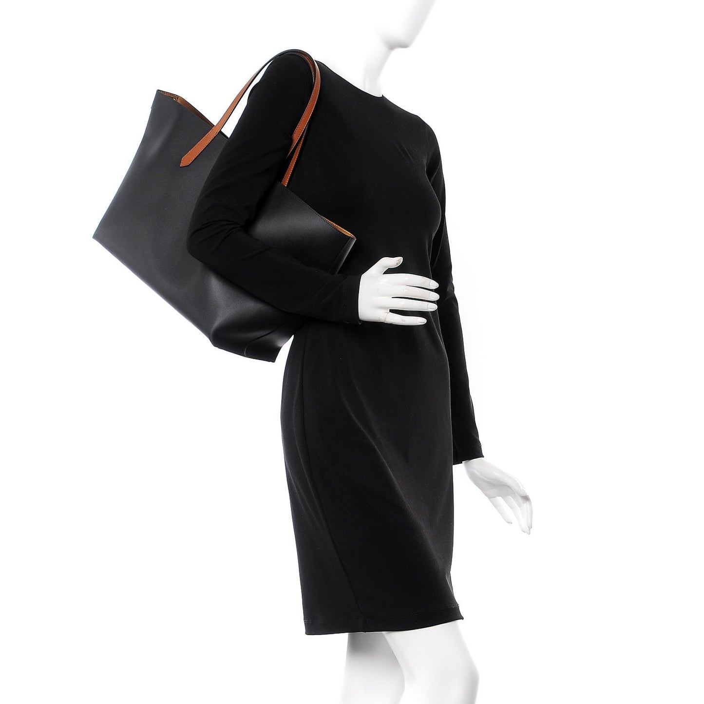 Calfskin Medium GV Shopper Tote Black