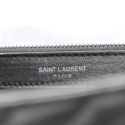 Saint Laurent Sheepskin Matelasse Chevron Monogram Monochrome Large College Satchel Black 7 of 11