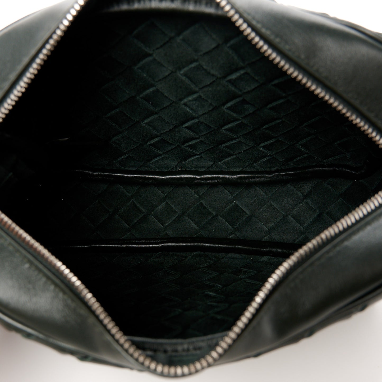 Calfskin Intrecciato Small Camera Bag Dark Green