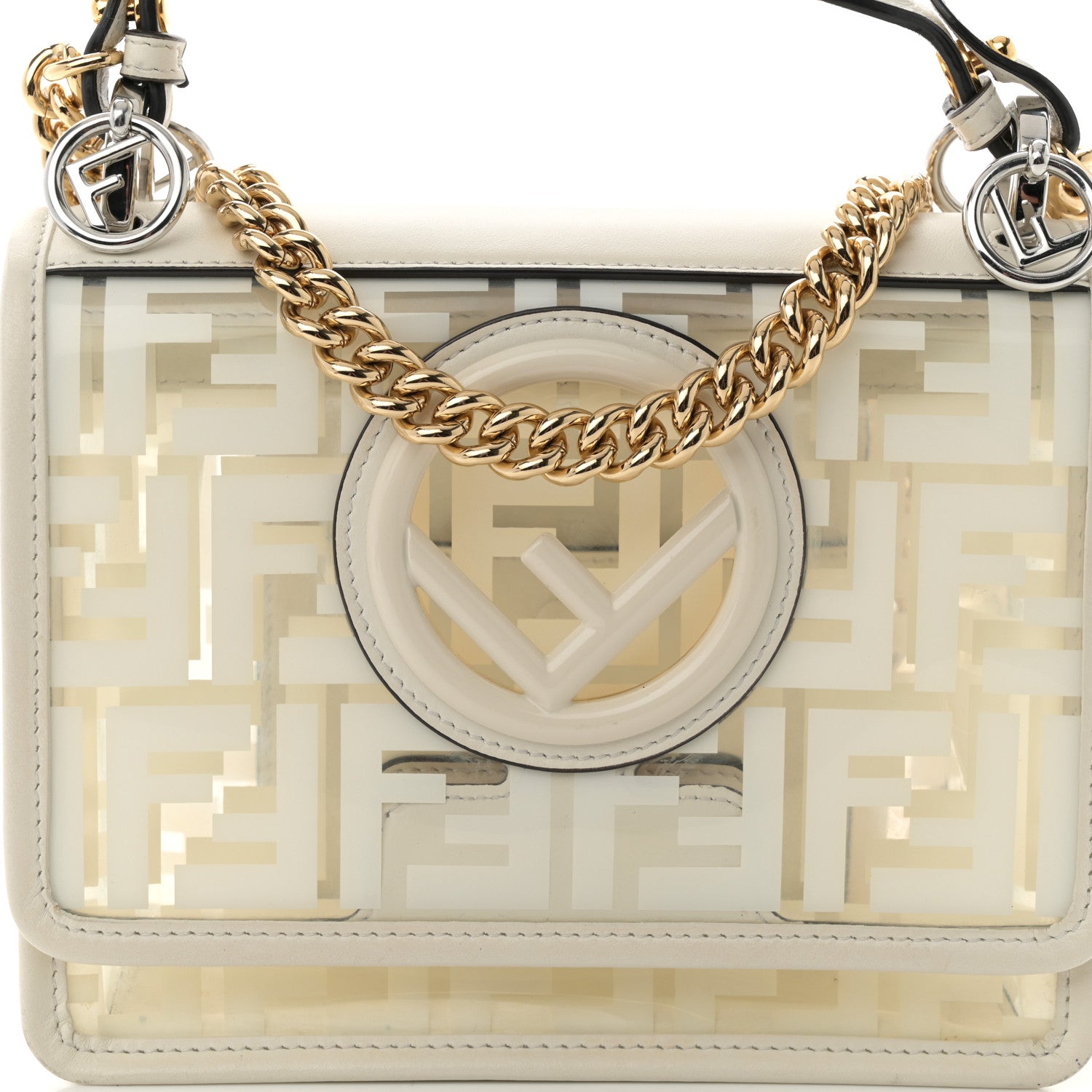 Fendi TPU FF Vitello Century F is Fendi Small Kan I Shoulder Bag White 7 of 9