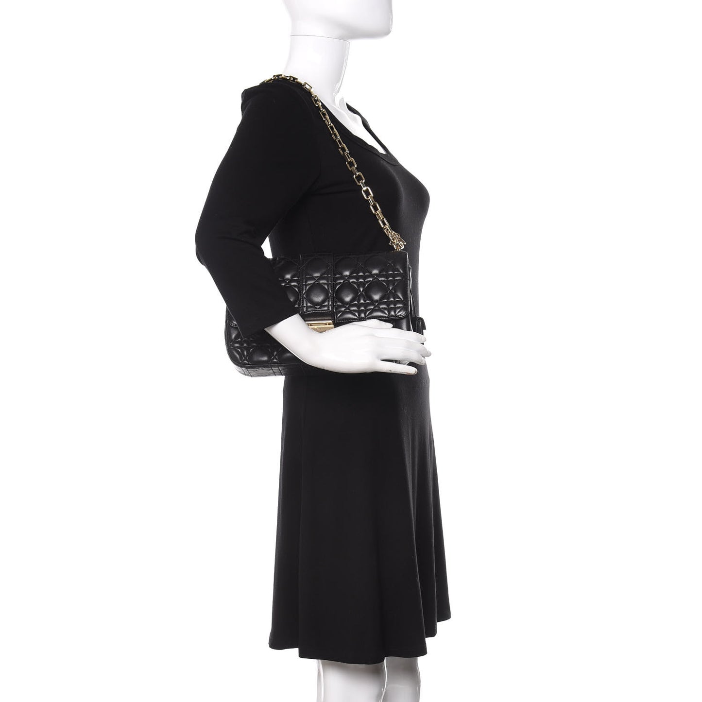 Lambskin Cannage Medium Miss Dior Flap Black