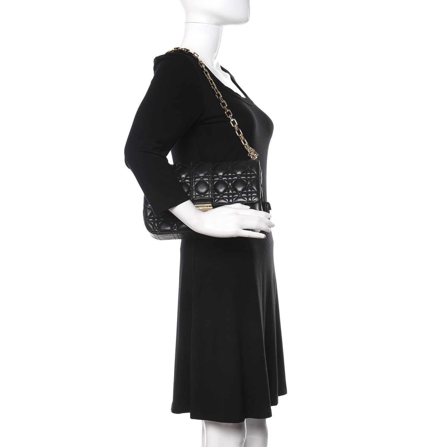 Christian Dior Lambskin Cannage Medium Miss Dior Flap Black 2 of 13