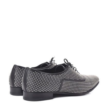 Saint Laurent Calfskin Metal Eyelet LuLu Richelieu Metal Eyelet Lace Up Oxfords 38.5 Black 4 of 14