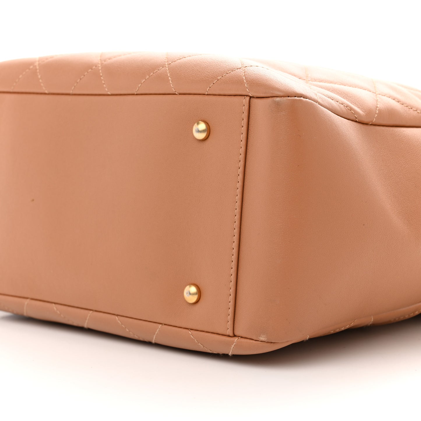 Calfskin Stitched Large Shopping Bag Brown