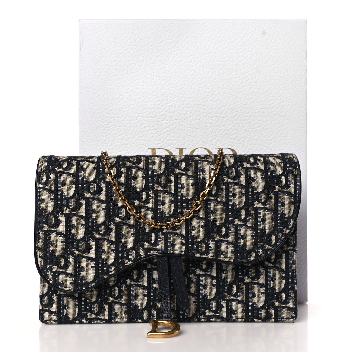 Oblique Saddle Chain Pouch Blue
