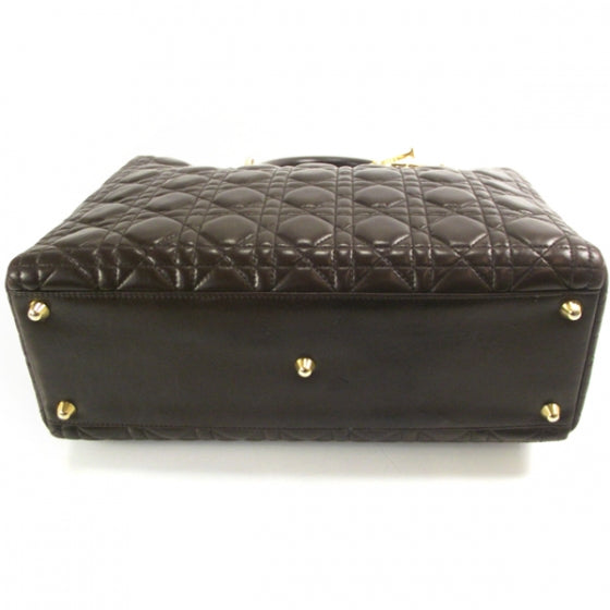 Christian Dior Lambskin Cannage Large Lady Dior Brown 4 of 9