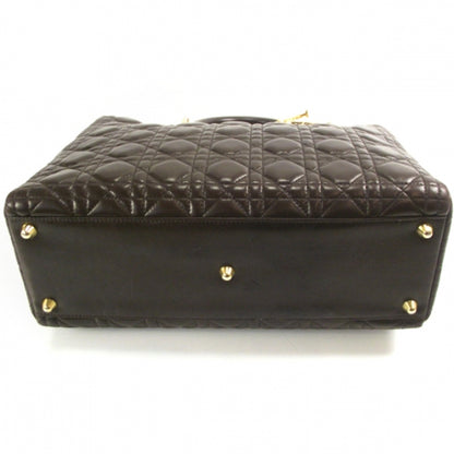 Christian Dior Lambskin Cannage Large Lady Dior Brown 4 of 9