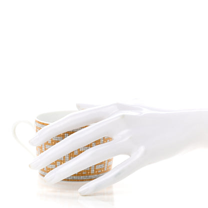 Hermes Porcelain Mosaique Au 24 Gold Tea Cup 2 of 7