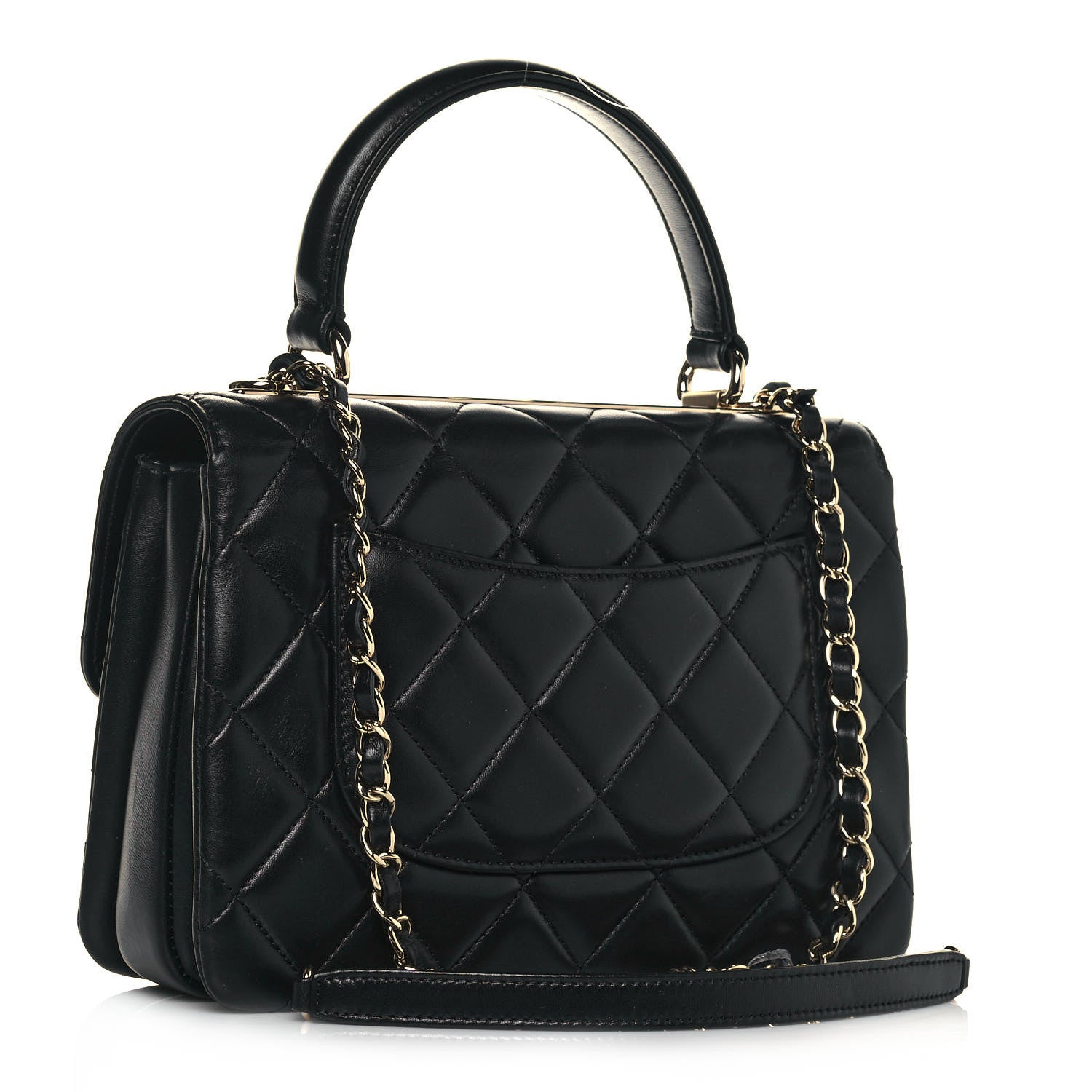 Chanel Lambskin Quilted Small Trendy CC Dual Handle Flap Bag Black 2 of 15