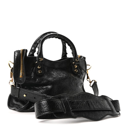 Balenciaga Agneau Classic Gold Hardware Mini City Black 4 of 11