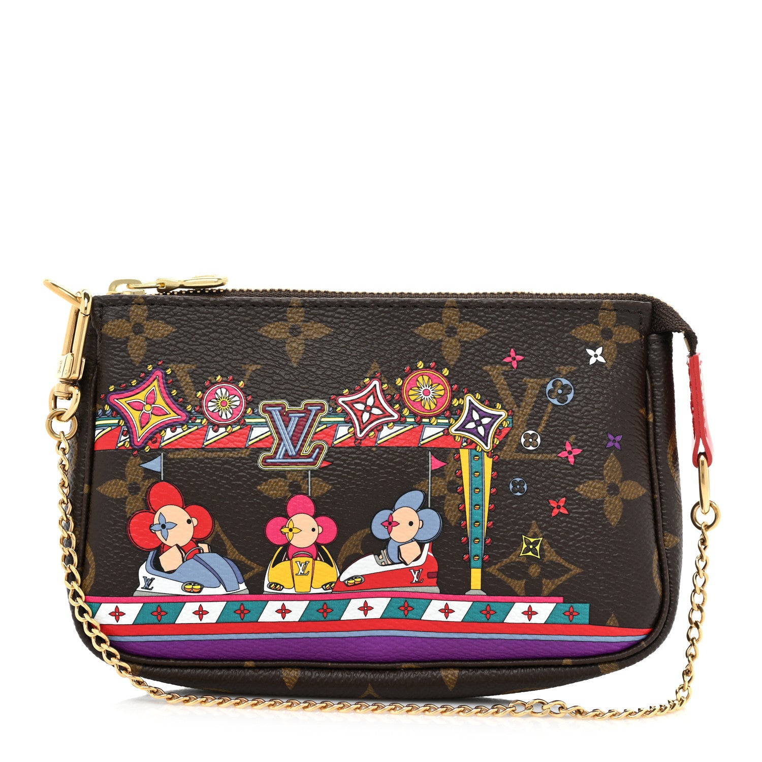 Louis Vuitton Monogram 2020 Christmas Animation Bumper Cars Mini Pochette Accessories Coquelicot 1 of 9