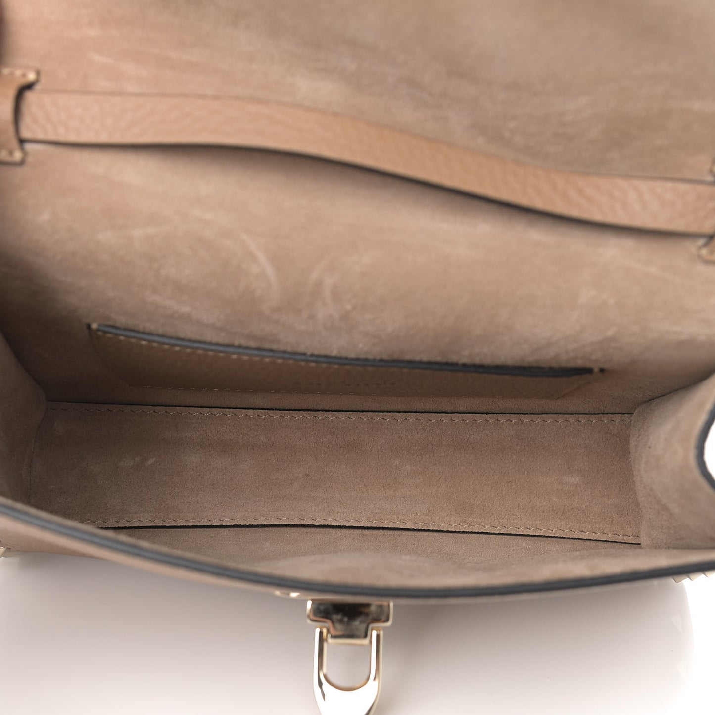 Pebbled Calfskin Medium Rockstud Flip Lock Crossbody Bag Deep Alpaca
