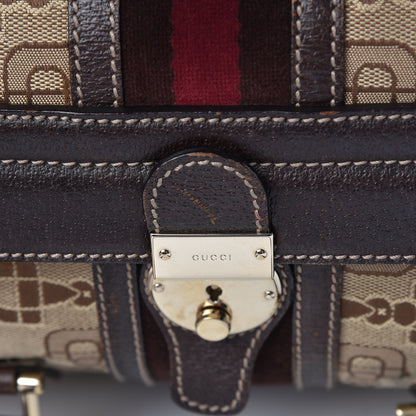 Gucci Horsebit Canvas Large Treasure Boston Tote Dark Brown 9 of 24