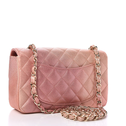 Chanel Metallic Lambskin Quilted Ombre Mini Rectangular Flap Pink 3 of 11