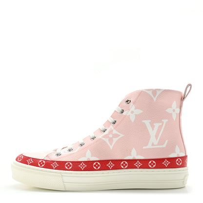 Louis Vuitton Monogram Giant Stellar Sneaker Boots 38 Rose Rouge 1 of 12
