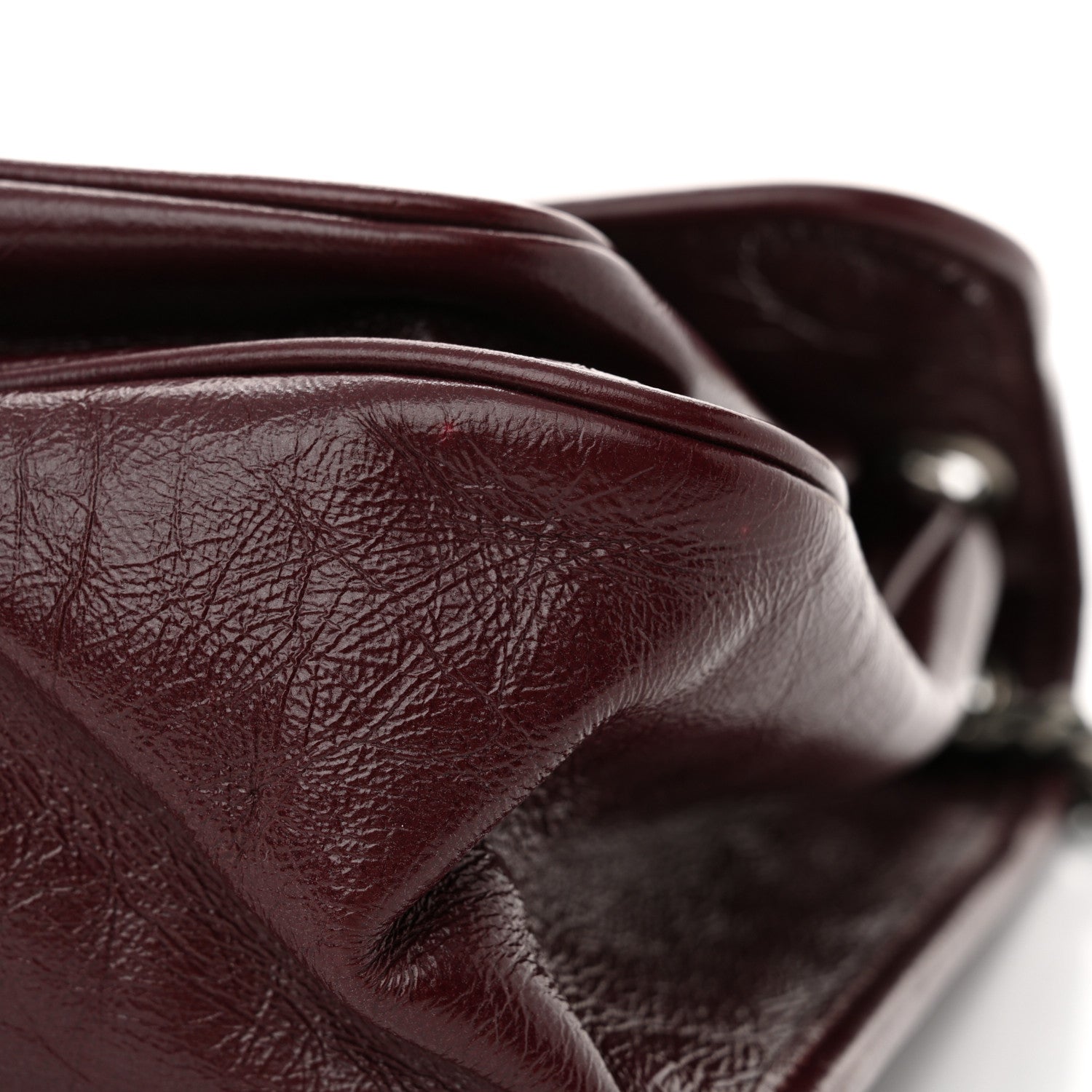 Saint Laurent Crinkled Calfskin Matelasse Monogram Medium Niki Chain Satchel Rouge Legion 11 of 13