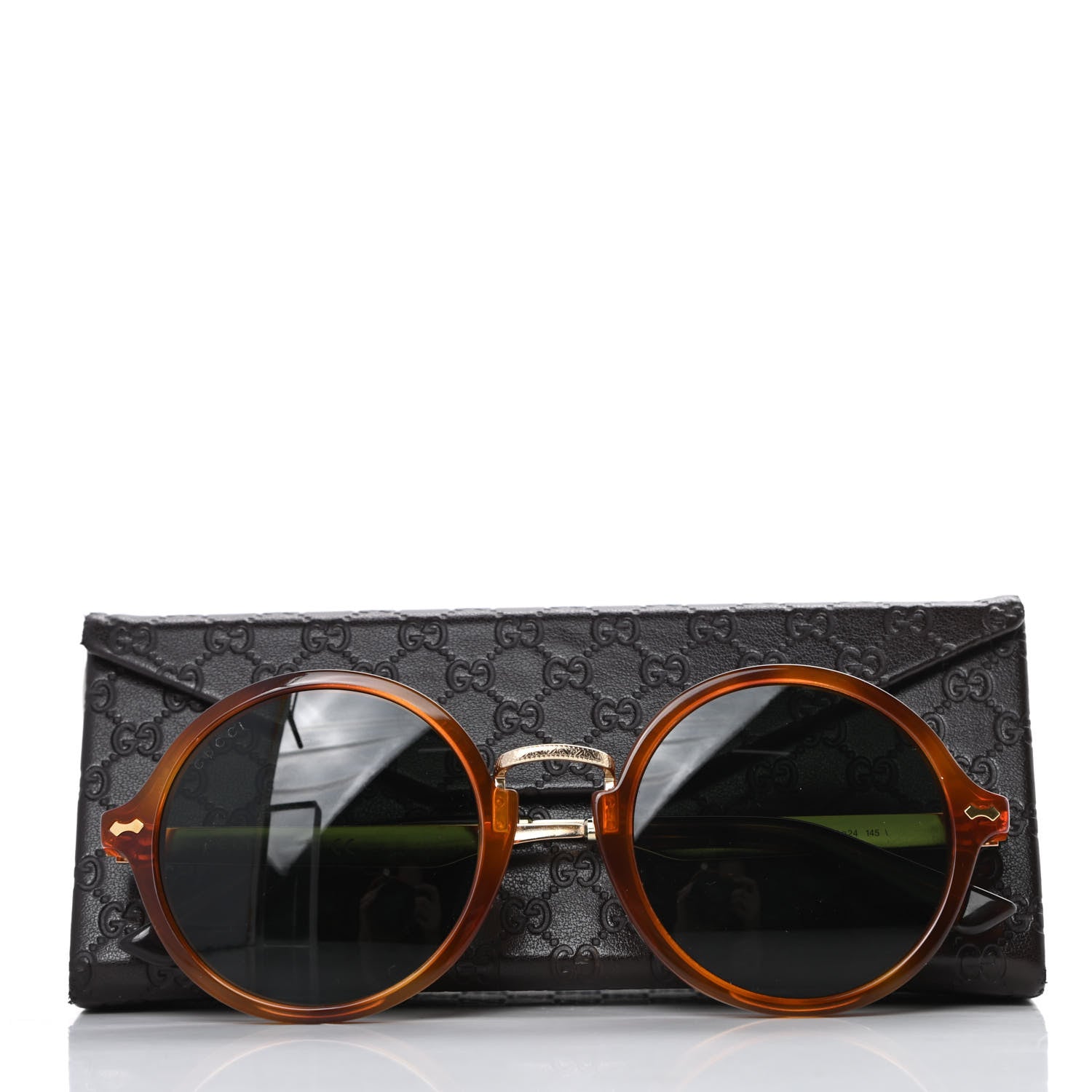 Gucci Acetate Round Frame Sunglasses GG1156/S Havana 8 of 8