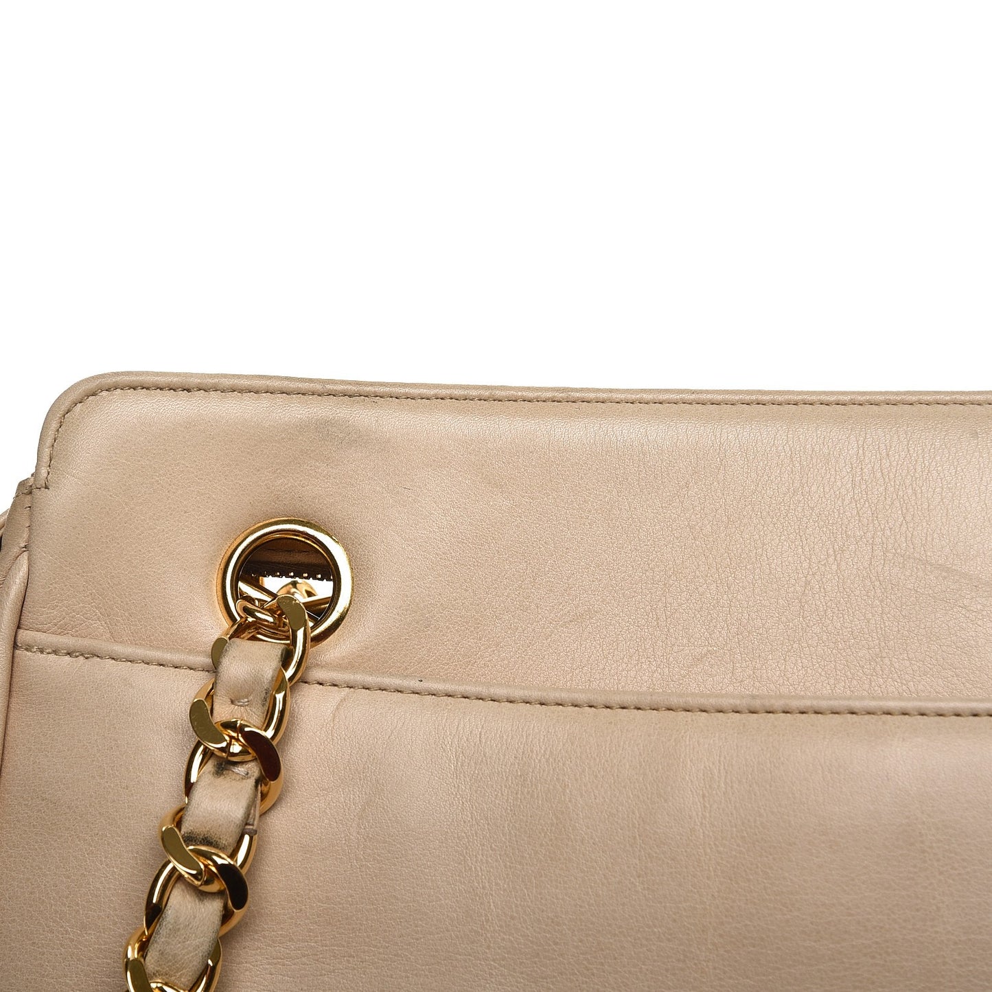 Lambskin CC Shoulder Bag Beige