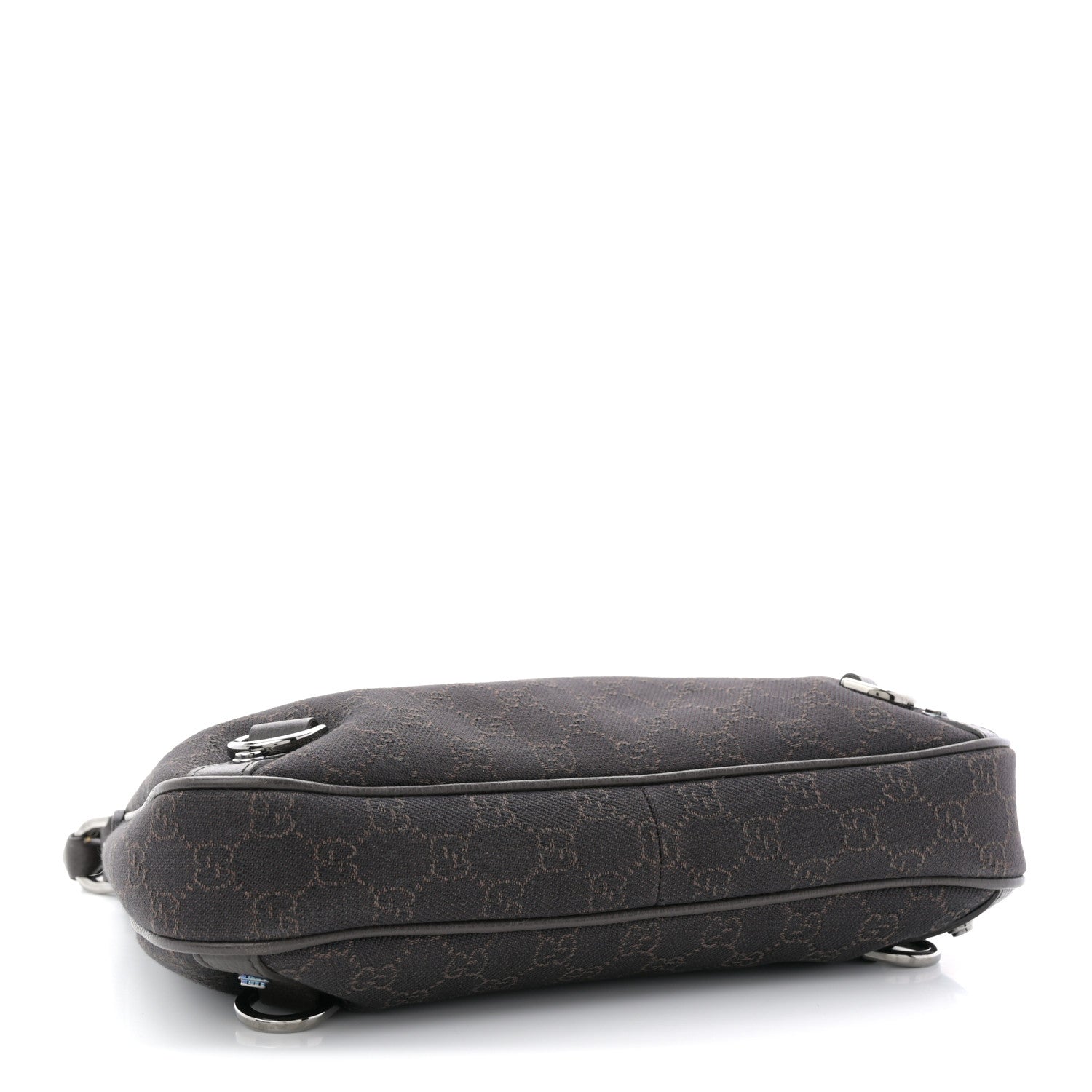 Gucci Denim Monogram Abbey D Ring Hobo Brown 6 of 21