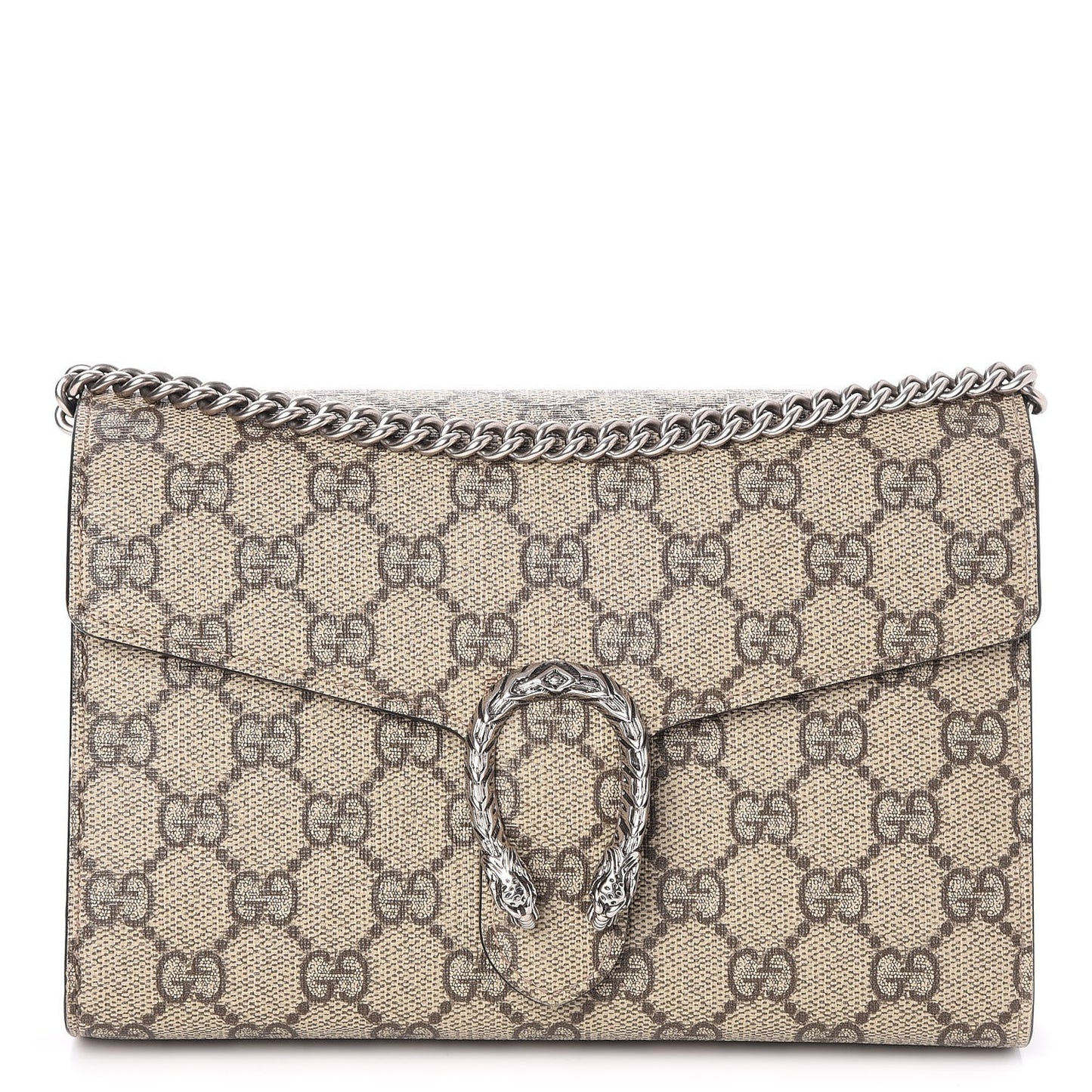 GG Supreme Monogram Mini Dionysus Chain Wallet Beige Black