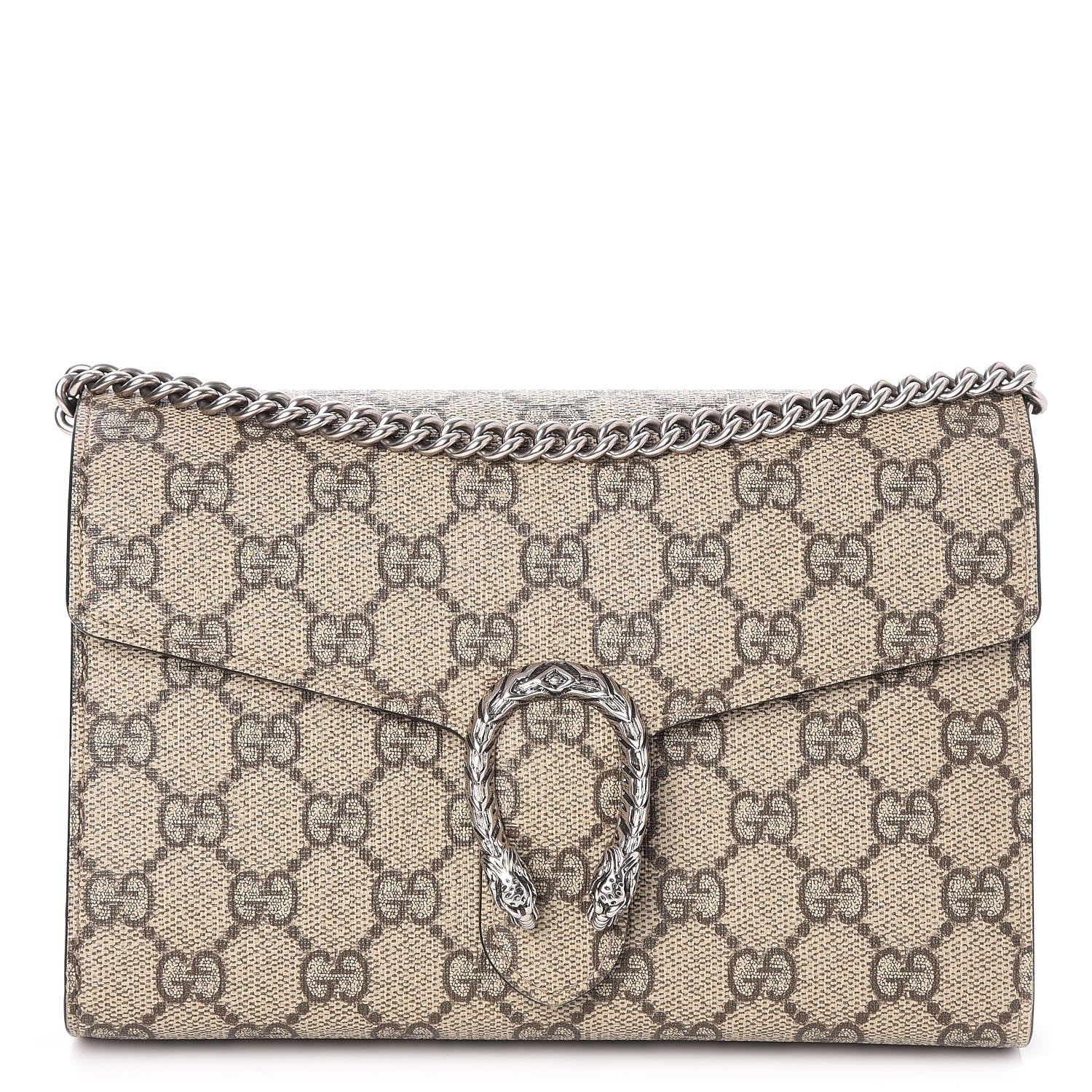 Gucci GG Supreme Monogram Mini Dionysus Chain Wallet Beige Black 1 of 8