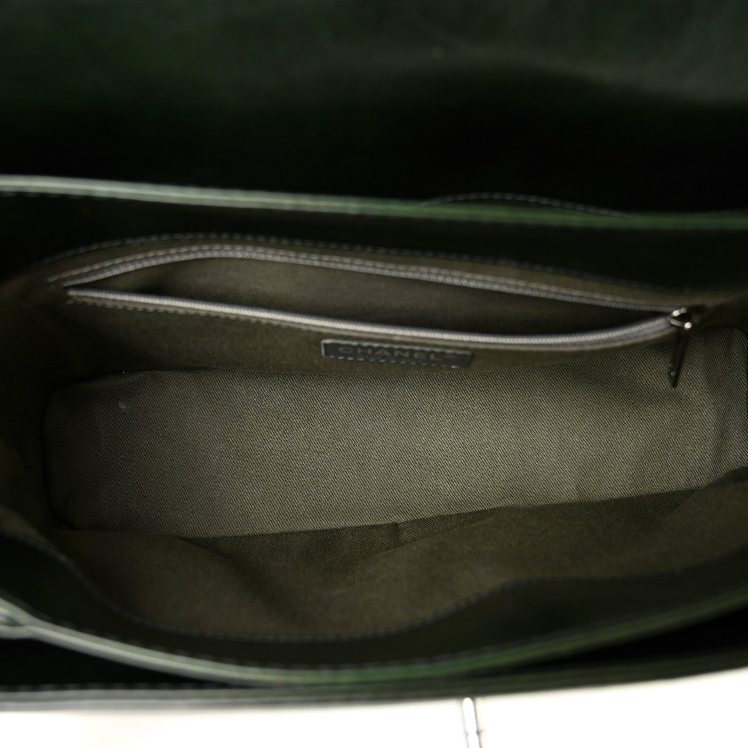 Chanel Calfskin Flap Bag Dark Green 5 of 11