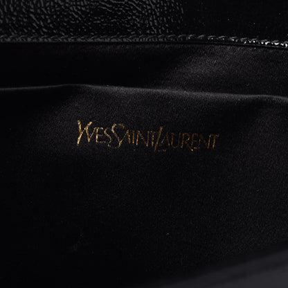 Saint Laurent Textured Patent Monogram Large Belle De Jour Clutch Black 6 of 8