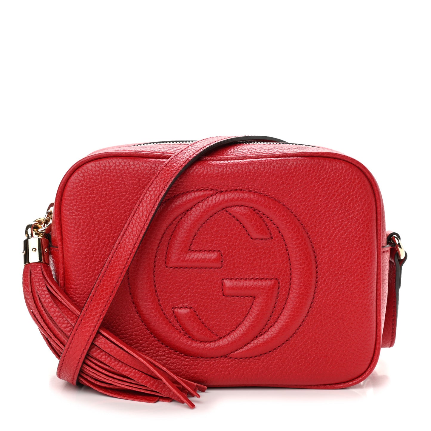 Pebbled Calfskin Small Soho Disco Bag Tabasco Red