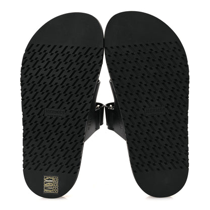 Hermes Calfskin Womens Chypre Sandals 36 Black 7 of 9