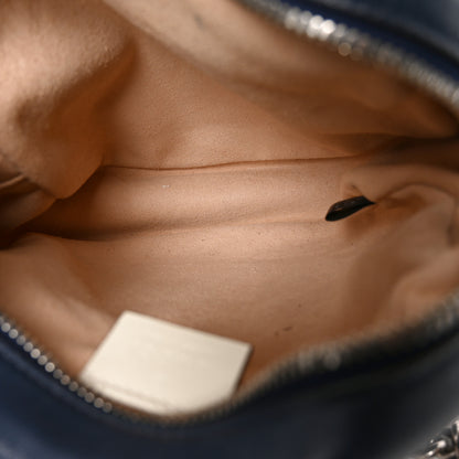 Gucci Azalea Calfskin Matelasse Diagonal Mini Torchon GG Marmont Round Shoulder Bag Blue Agata Mystic White 5 of 11