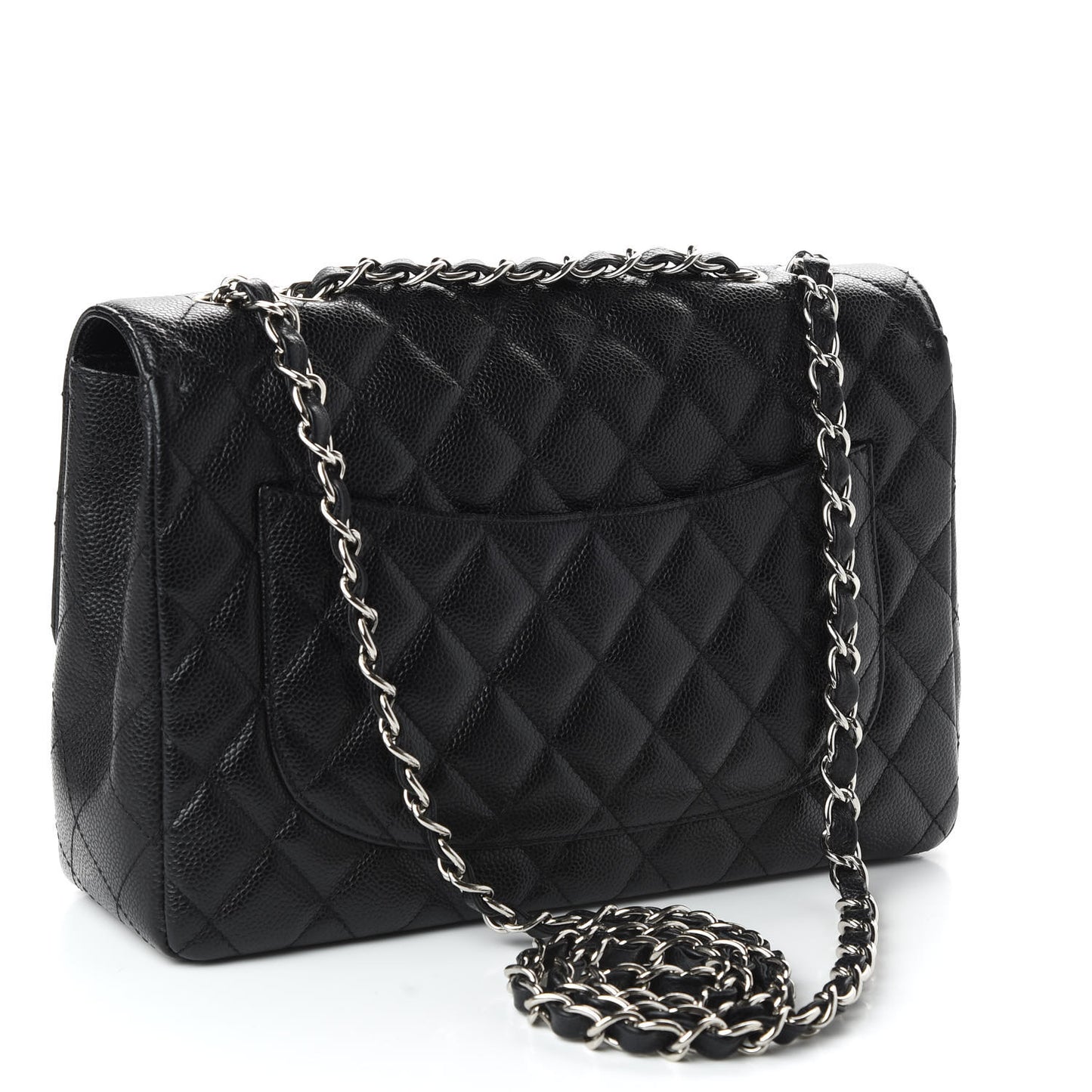 Caviar Quilted Jumbo Single Flap Black