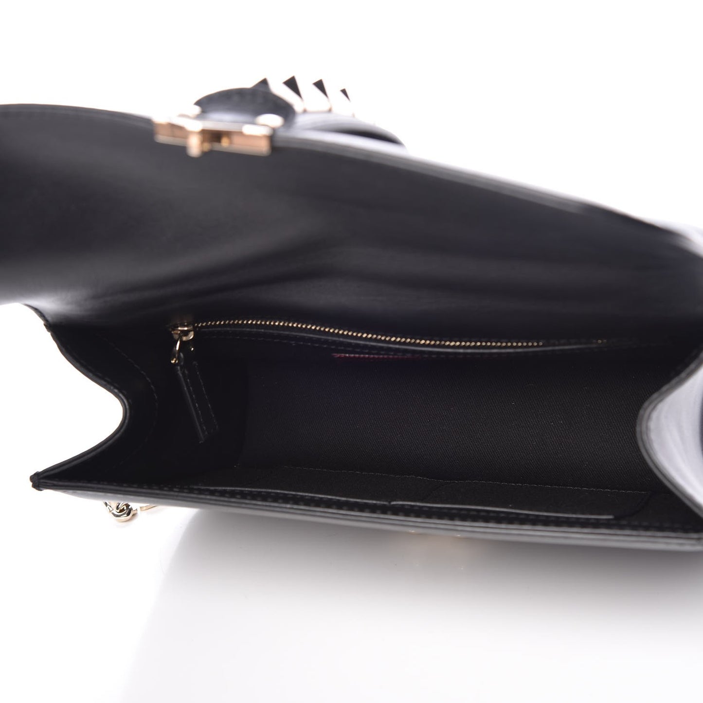 Vitello Medium Glam Lock Rockstud Flap Black