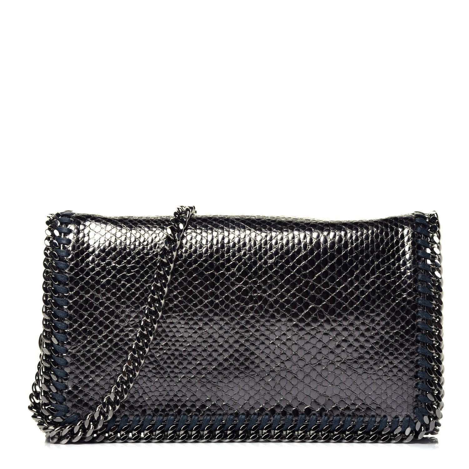 Stella McCartney Metallic Snake Print Falabella Crossbody Bag Ruthenium 1 of 9
