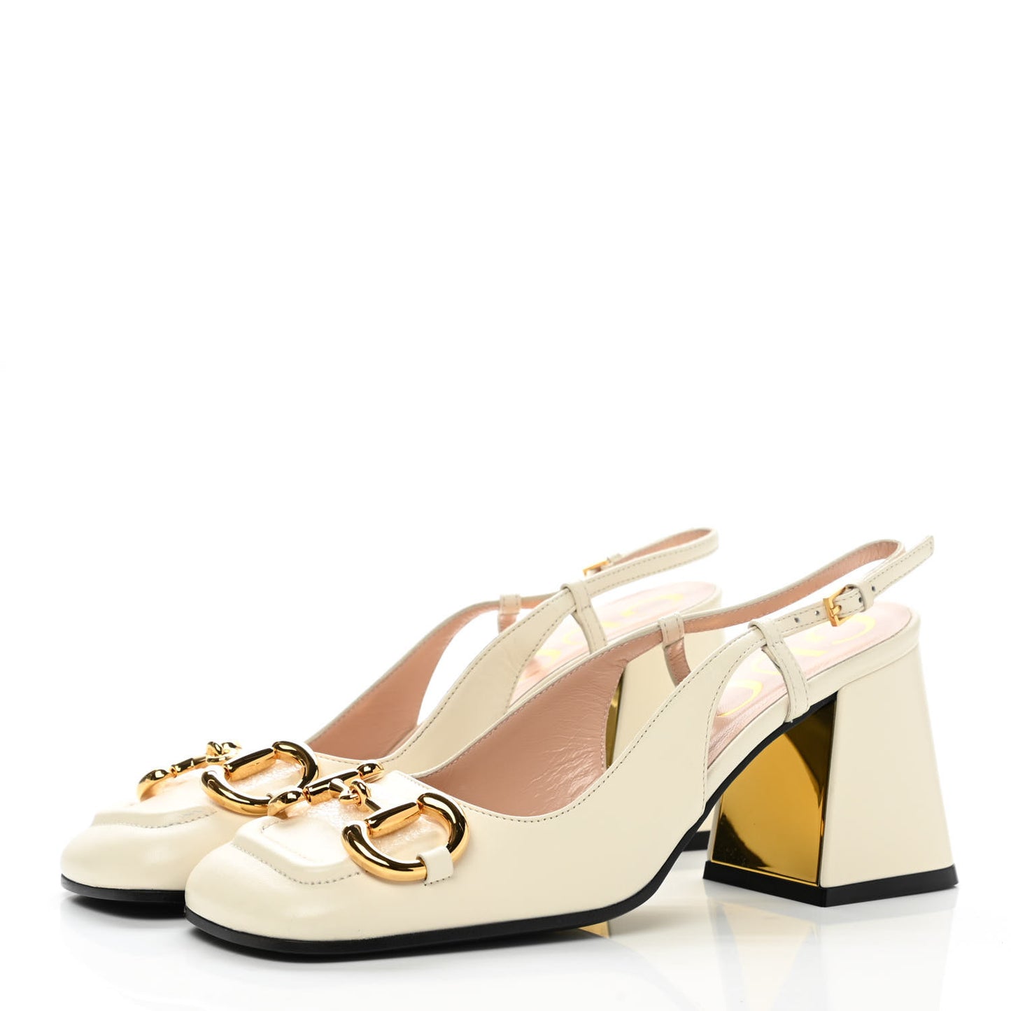 Malaga Kid Horsebit 75mm Slingback Pumps 35 Mystic White