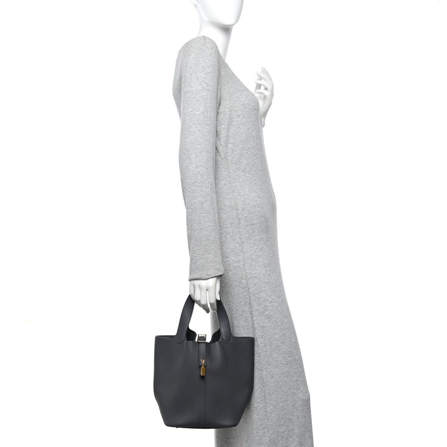 Hermes Taurillon Clemence Picotin Lock 22 MM Ardoise 2 of 10