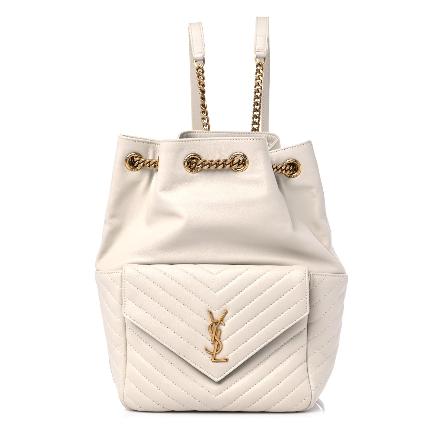 Lambskin Matelasse Monogram Joe Backpack Cream