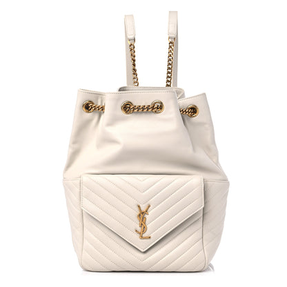 Saint Laurent Lambskin Matelasse Monogram Joe Backpack Cream 1 of 10