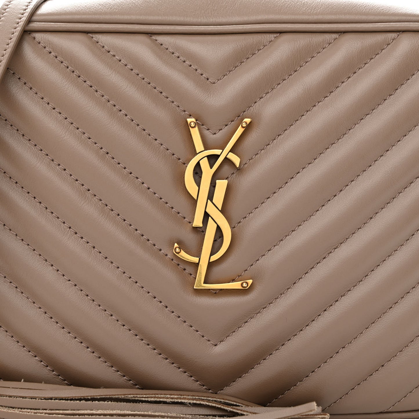Calfskin Matelasse Monogram Lou Camera Bag Dark Beige