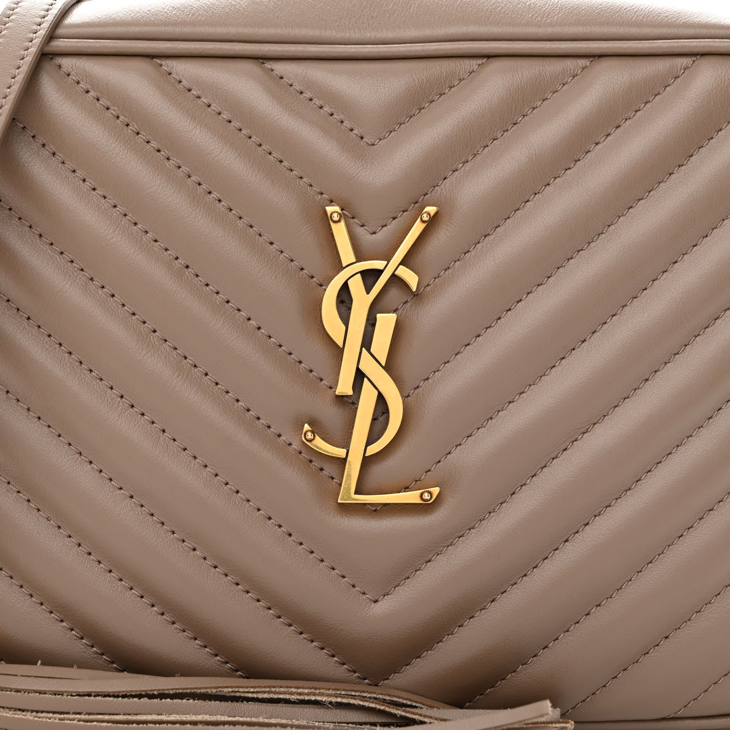 Saint Laurent Calfskin Matelasse Monogram Lou Camera Bag Dark Beige 8 of 14